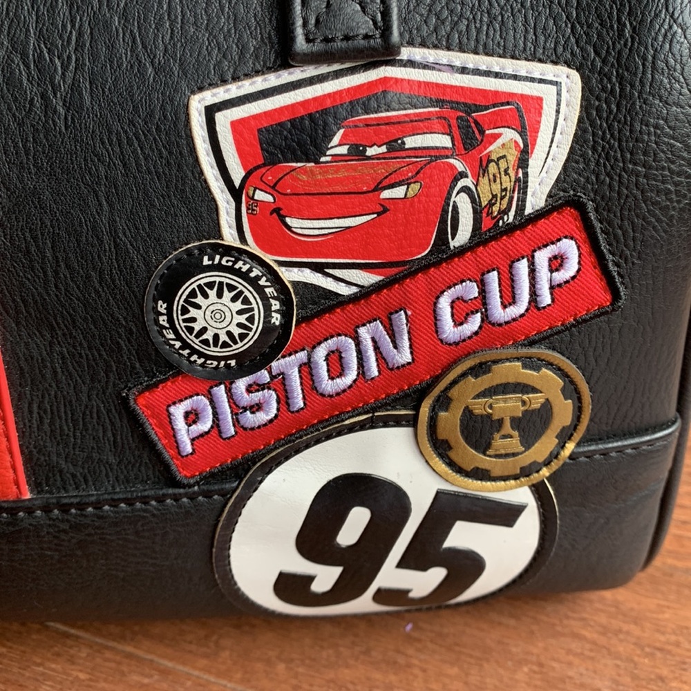 Disney Black and Red Lightning McQueen Piston Cup Handbag - Picture 3 of 15
